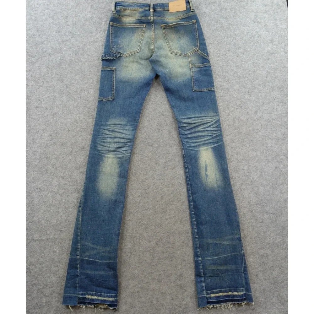 Valabasas Jeans Mens 29 Blue Combat Distressed Boot Cut Streetwear New